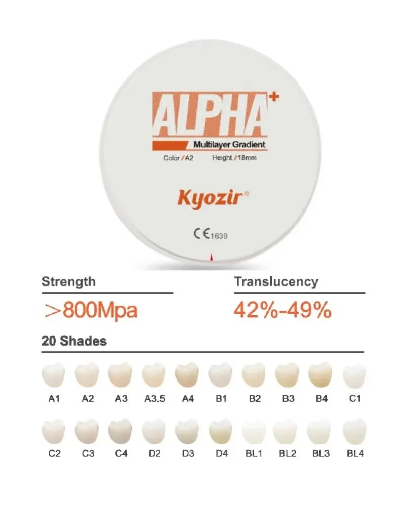 Kyozir Dental Zirconia Blank Multi Layer Pro-ML Alpha+ Shade C2