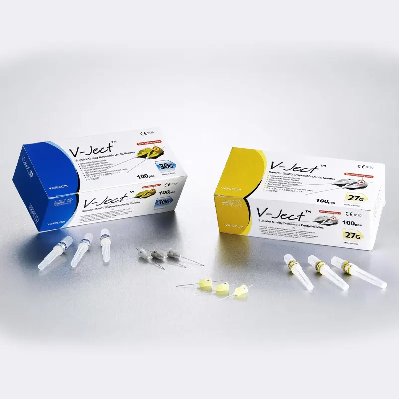 Vericom Plastic Hub 30g Long Dental Needles | 100/Box