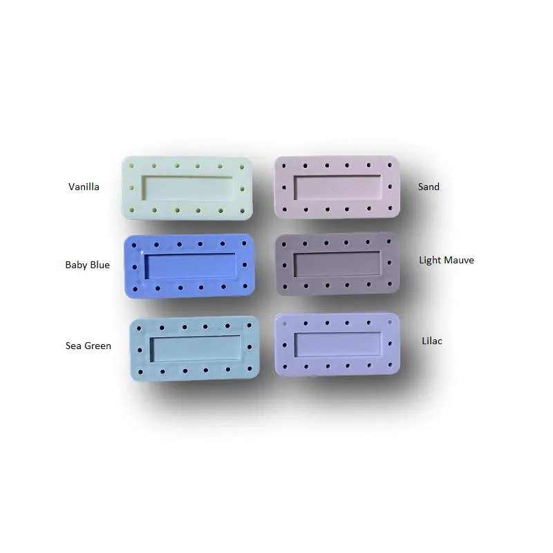 14-Hole Magnetic Rectangular Bur Blocks | Pastel Colors