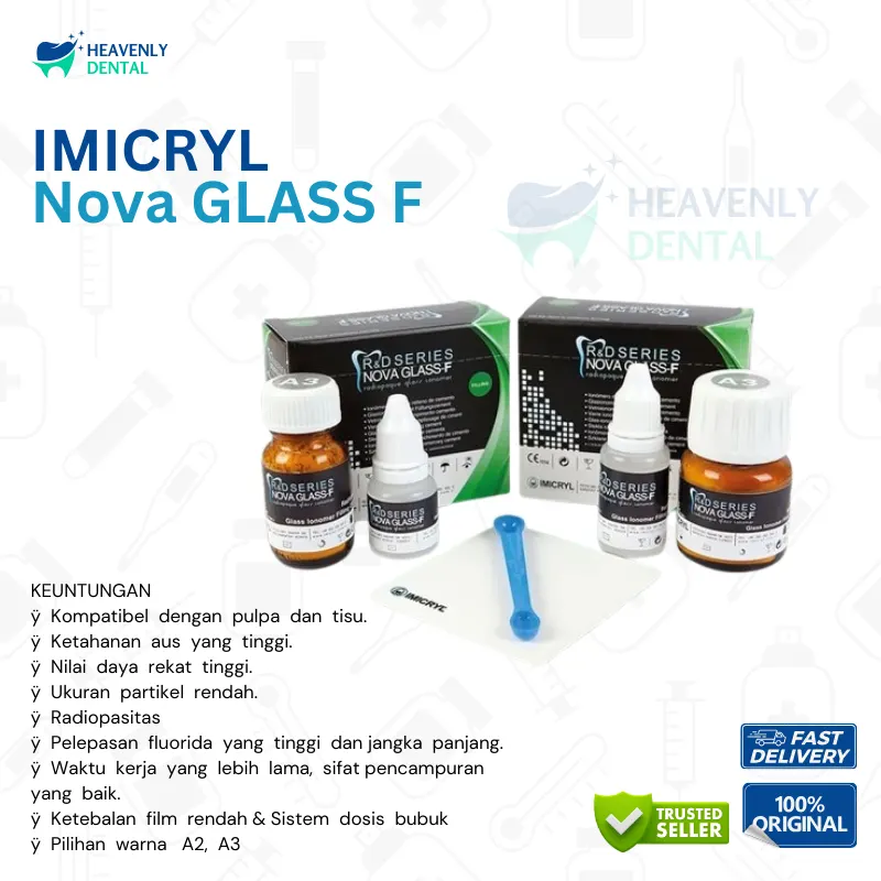 NOVA GLASS-F Semen Pengisi Ionomer Kaca Radiopak Dental semen