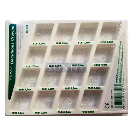 TDV Assorted Deciduous Crowns – 64 Crowns