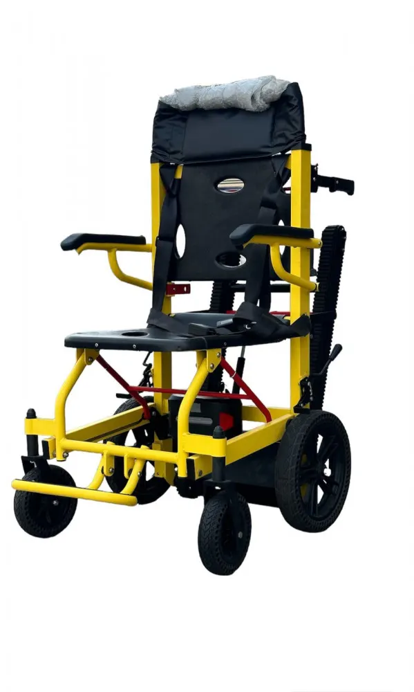 Electric stair chair, fiberglass, with large wheels