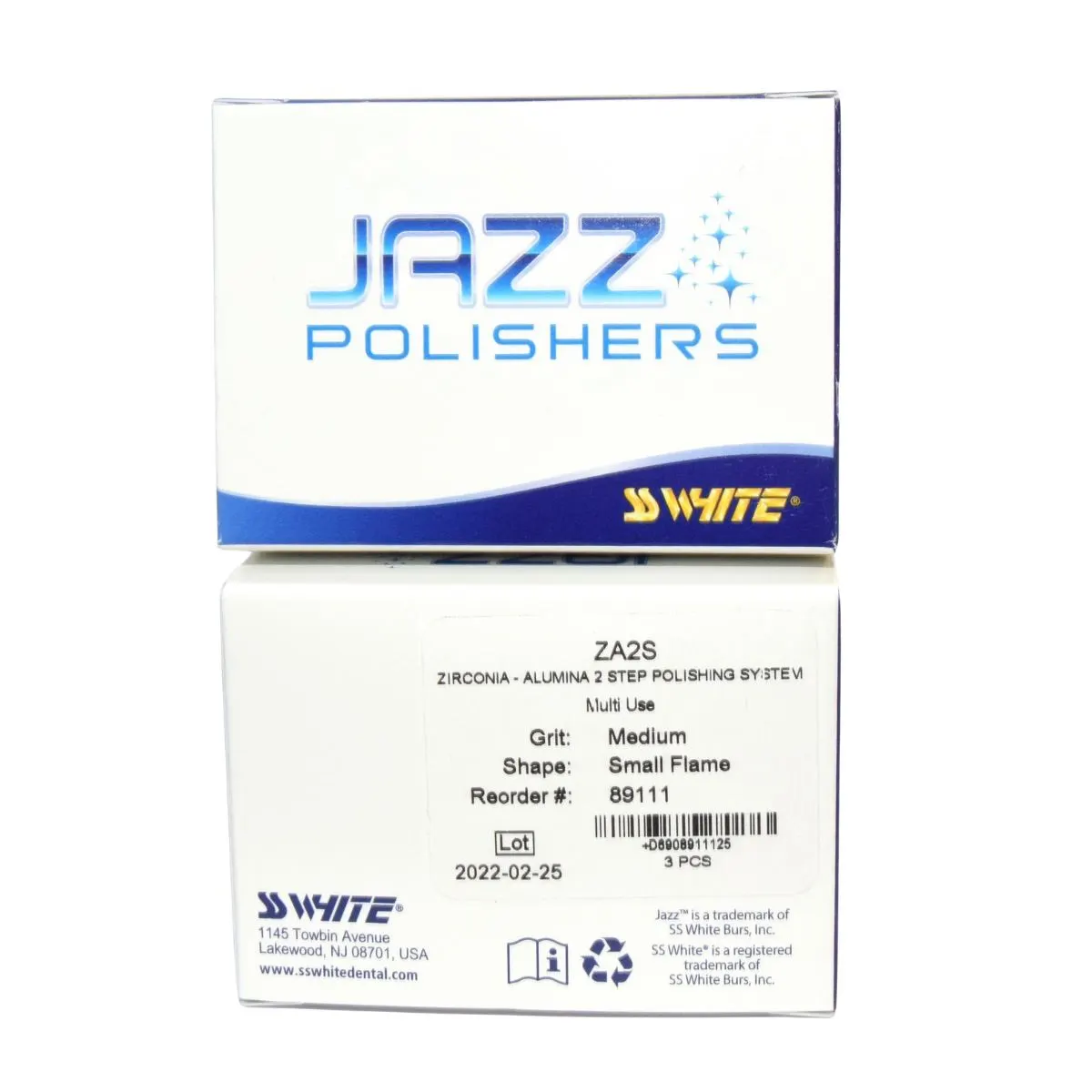 JAZZ RA ZIRCONIA/ALUMINA POLISHER 2 STEP ZA2S MEDIUM SMALL FLAME – 3 PACK