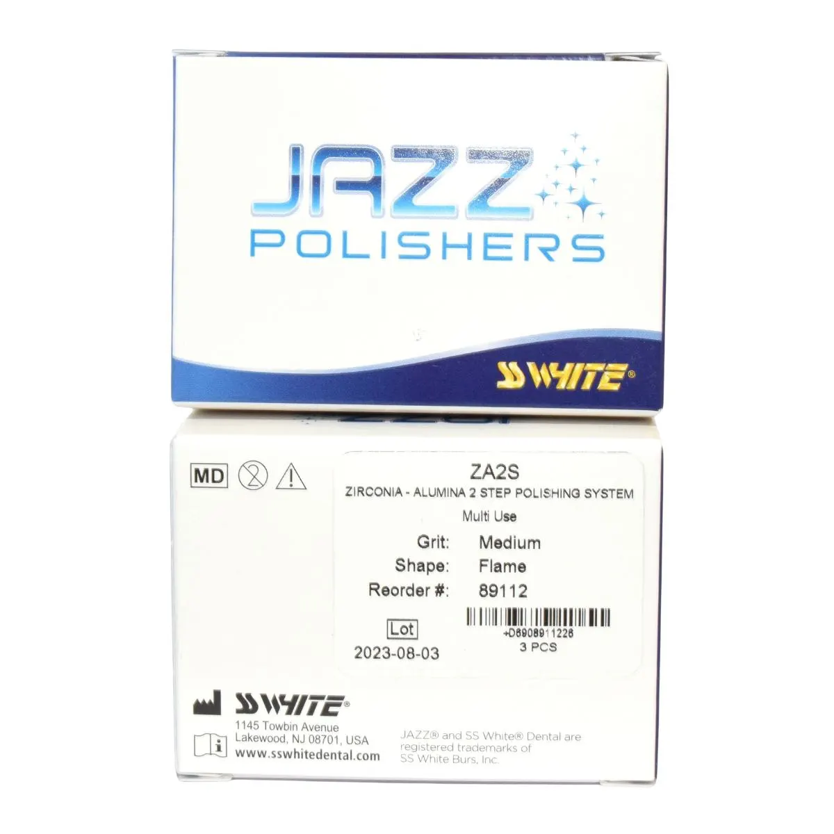 JAZZ RA ZIRCONIA/ALUMINA POLISHER 2 STEP ZA2S MEDIUM FLAME – 3 PACK