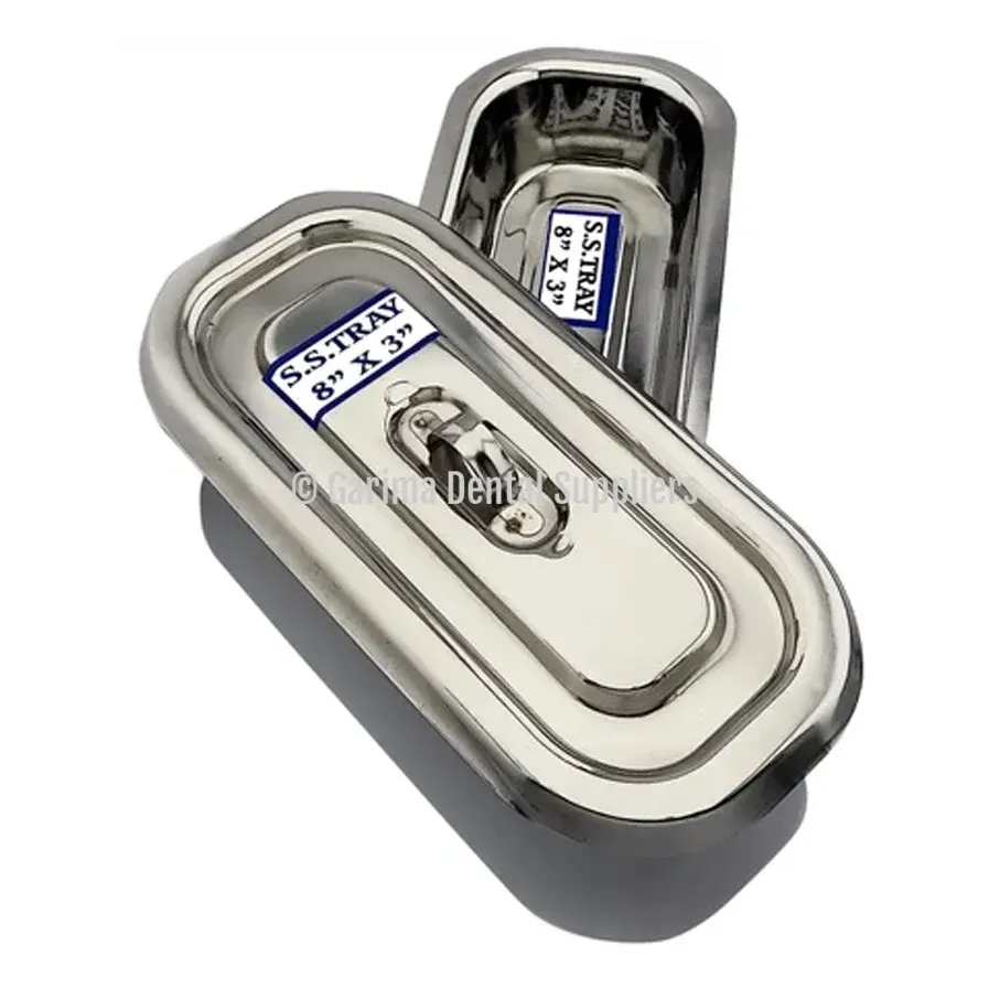 Indian Stainless Steel Instrument Tray w/LID 8×3