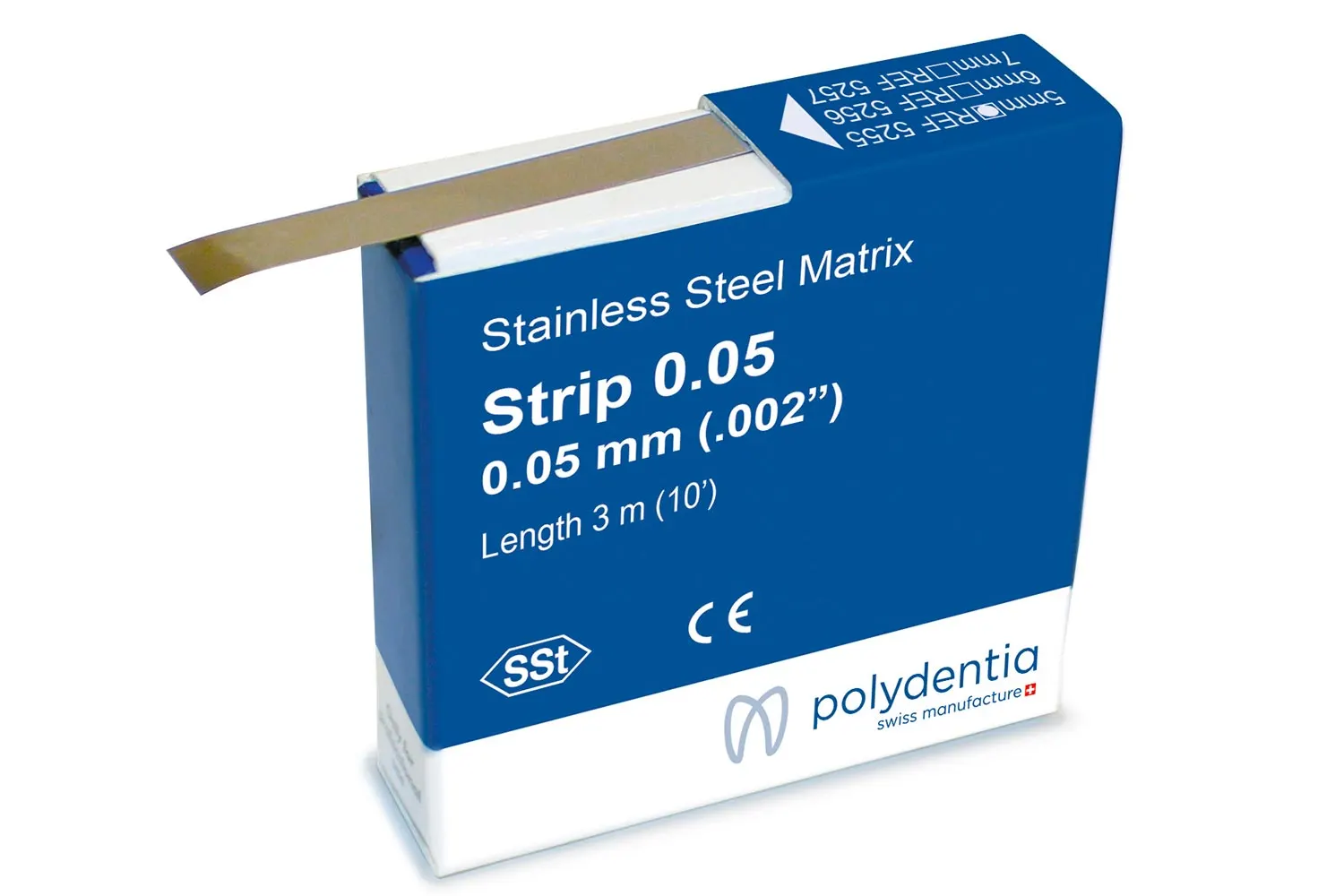 Steel matrix band, Matrix Strip 0.05 6mm hard, 3m,(Lot 26021605), polydentia