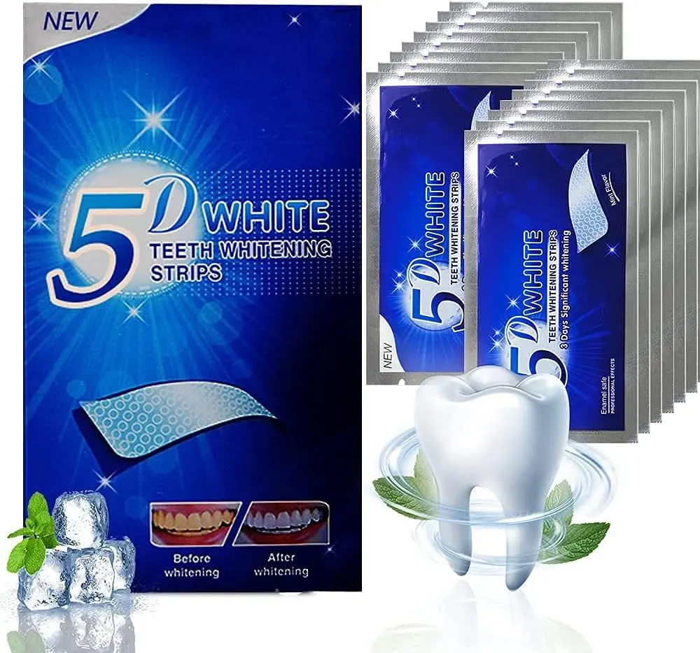 5D white teeth whitening strips 10pcs-5Dشرائط تبييض الأسنان