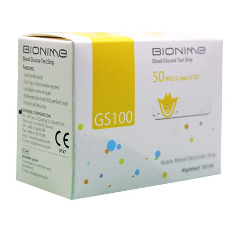 (Bionime) GS100 - شرائط قياس سكر بيونيم