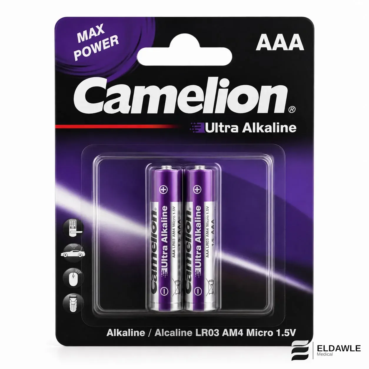 بطاريات كامليون ألترا ألكالاين AAA (Camelion Ultra Alkaline AAA Batteries) – عبوة 2 بطارية
