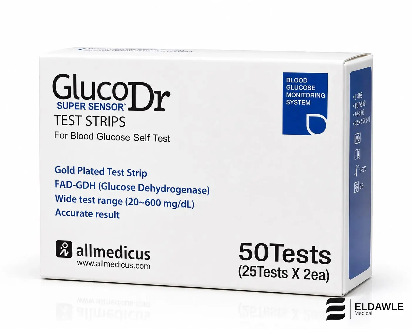 جلوكو دكتور سوبر سنسور - GlucoDr Super Sensor Blood Glucose Test Strips (50 شريط اختبار