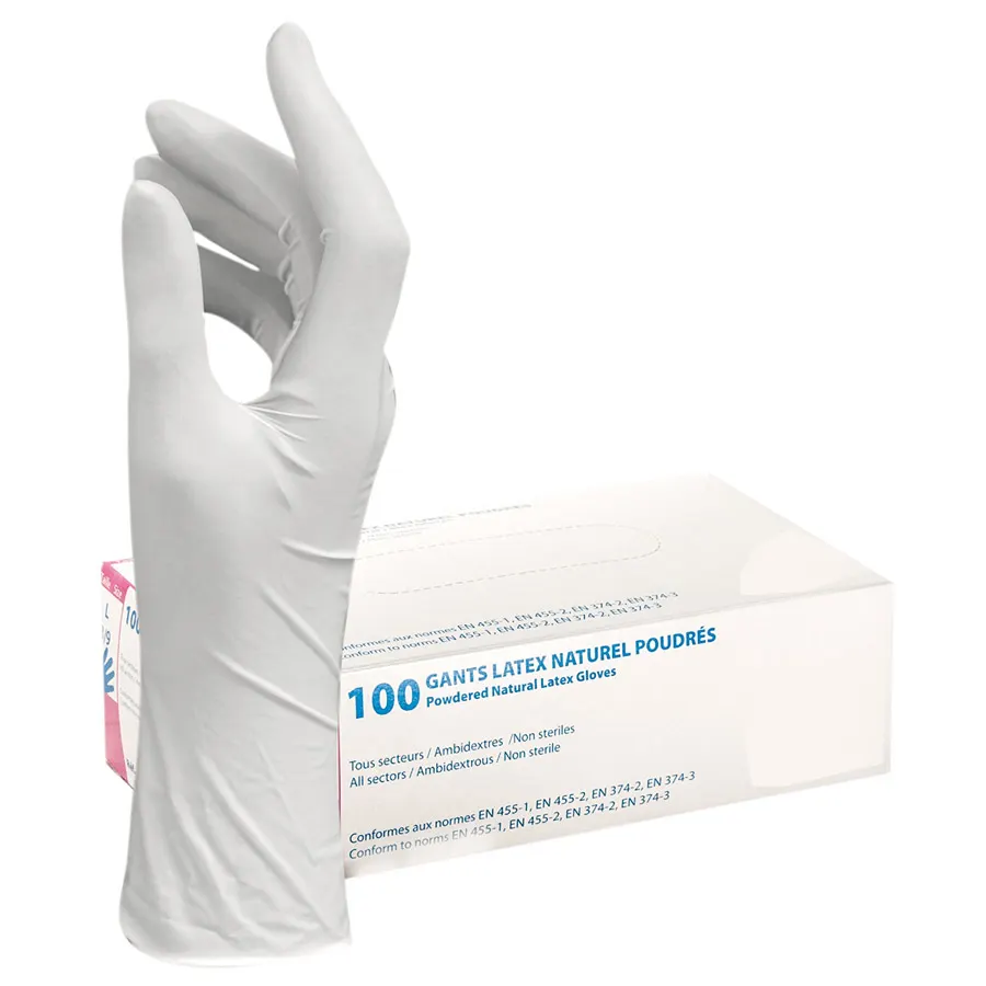Gants latex poudrés