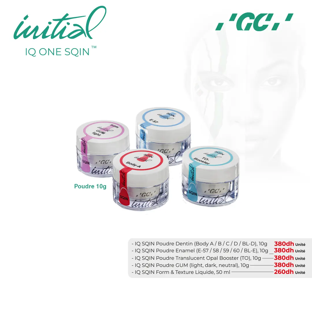 Initial IQ ONE SQIN Système céramique en couleur Poudre 10g