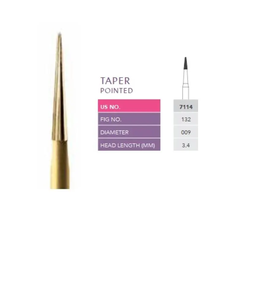 (Carbide Bur Finishing FG-7114, ( Pack of 5