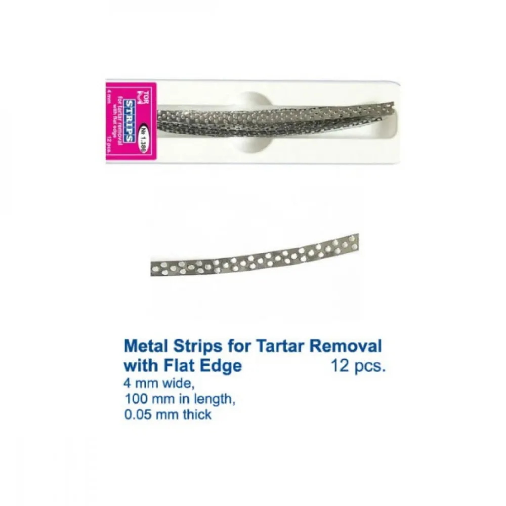 Layan Stripper Perforated Prophylactic Metal Strips, 4mm Width, PK/12 (Tartar Remover)-1.386