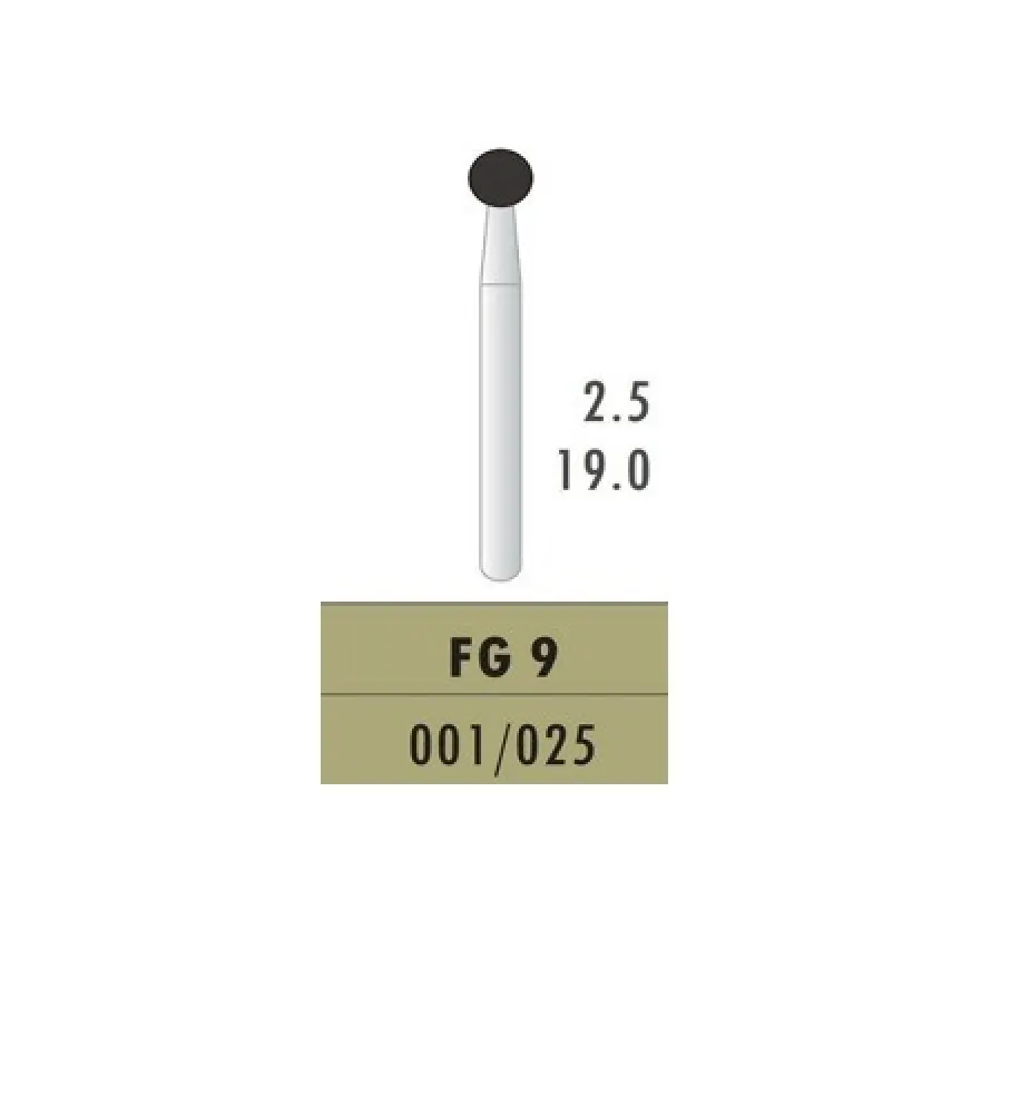 Layan Carbide Bur ball 19mm -(pack of 5 ) Iso : 001/025 FG-9