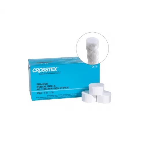 Crosstex Braided Non-Sterile Cotton Rolls | 2,000/Box