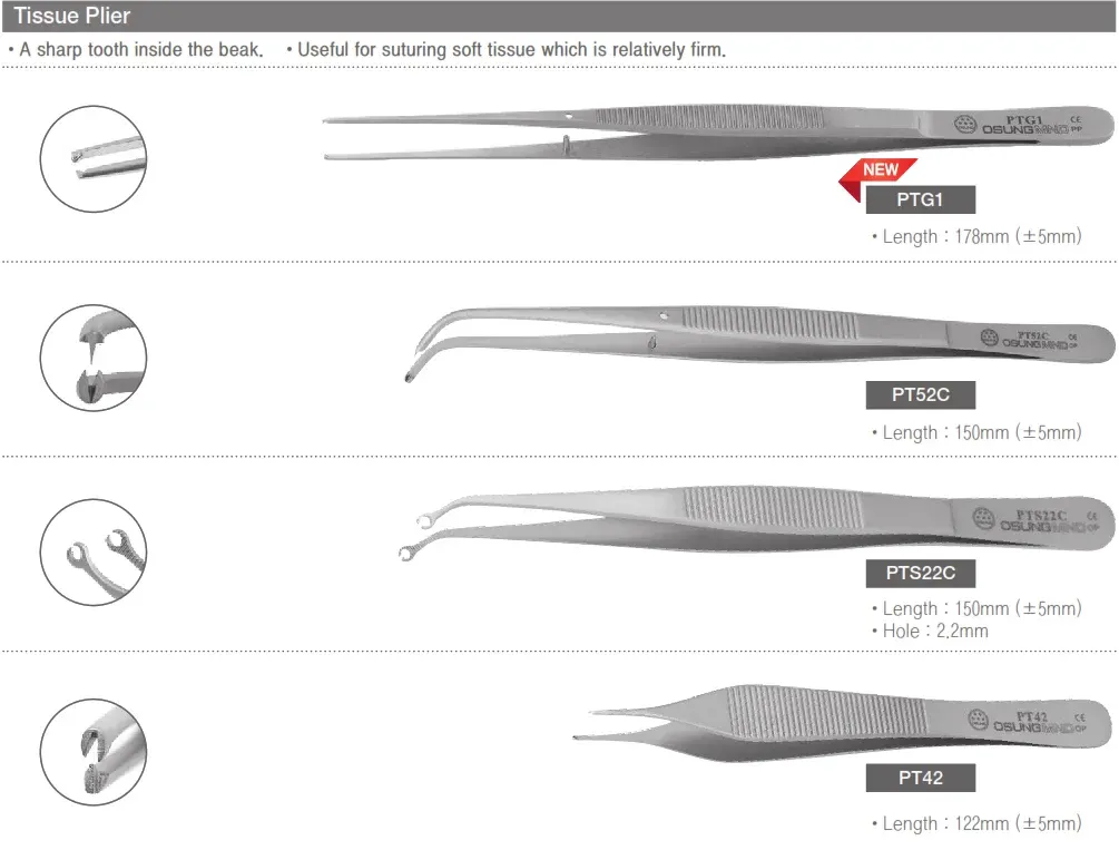 Osung Dental Tissue Plier Pinset Jaringan Tweezer Original