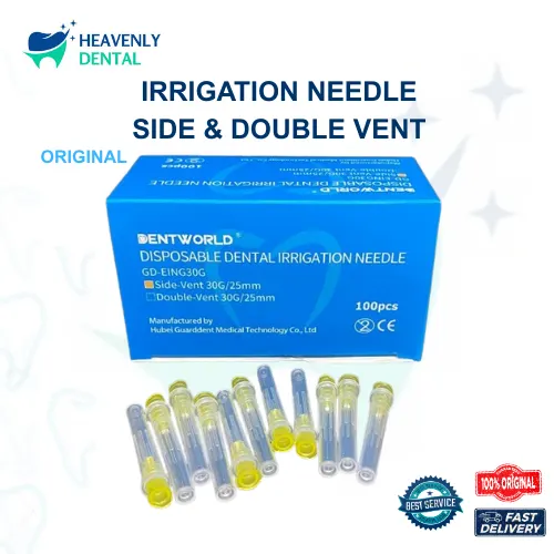 Irrigation Needle Side Vent dan Double Side 30G x 25mm – 100 Pcs | Jarum Irigasi Dental