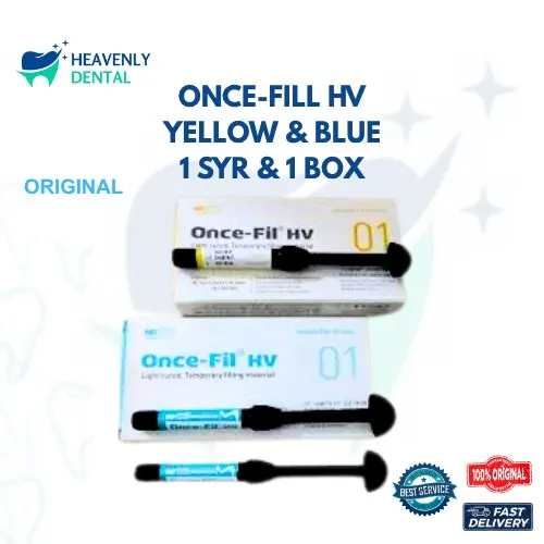ONCE FILL HV DENTAL TEMPORARY FILLING LIGHT CURE SYSTEM INLAY ONLAY ONCE-FILL HV TAMBALAN SEMENTARA
