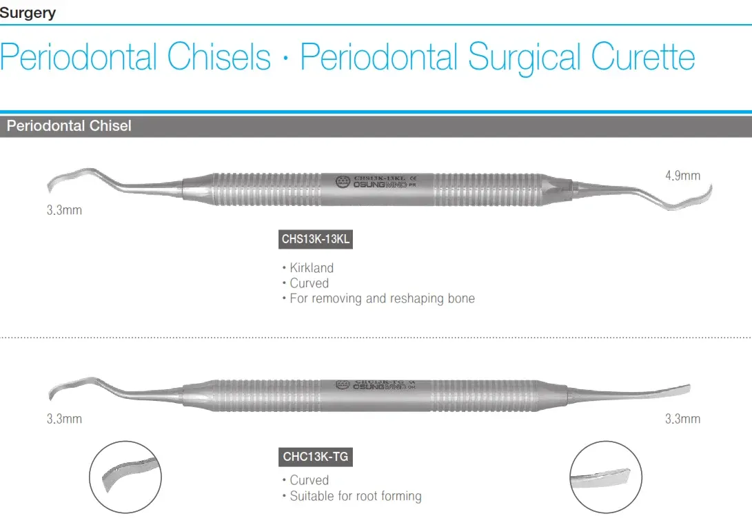 Osung Dental Periodontal Knives Chisel and Surgical Curette Original