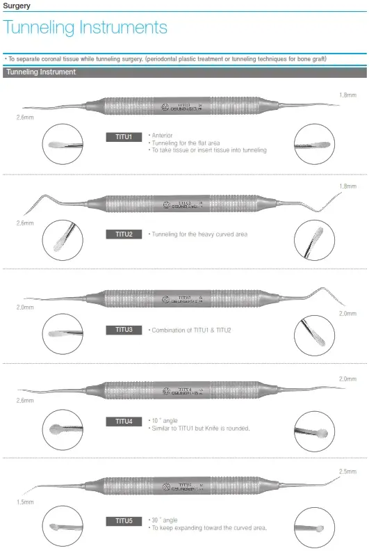 Osung Dental Tunnel Knife Tunneling Instruments Pisau Perio Bone Graft