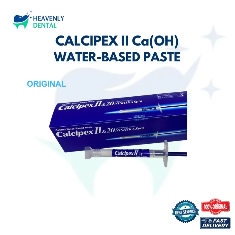 Calcipex II by Nishika Japan – Pasta Calcium Hydroxide Intracanal Dressing 2g + 20 Tips Needle