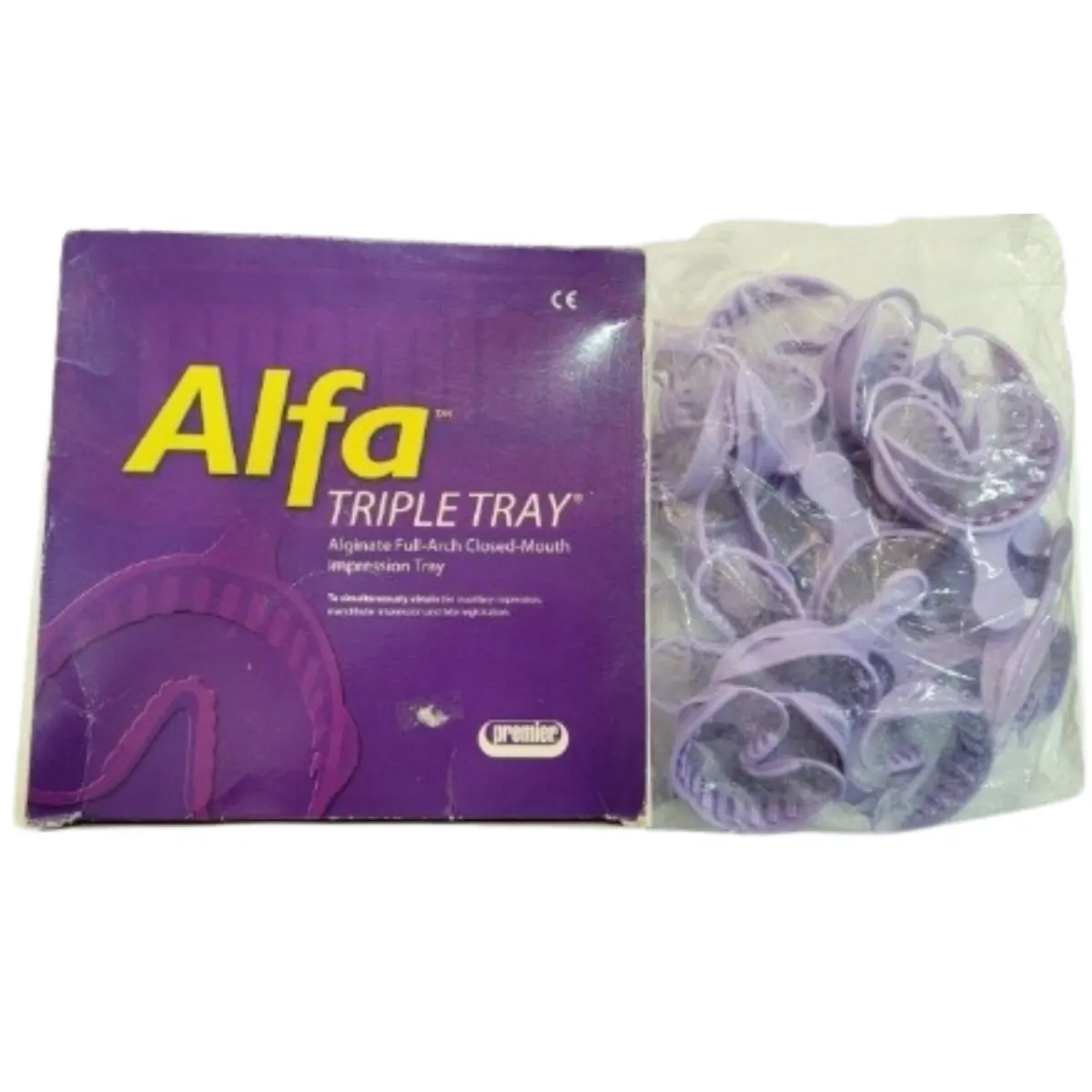 Triple Tray Alfa Alginate Full Arch Closed Mouth Impression Tray Small