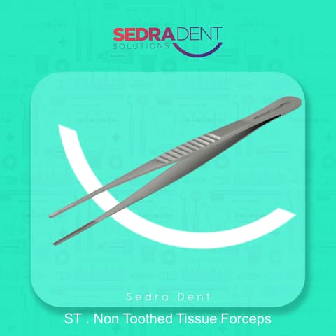 De bakey tissue forceps non toothed atraumatic straight