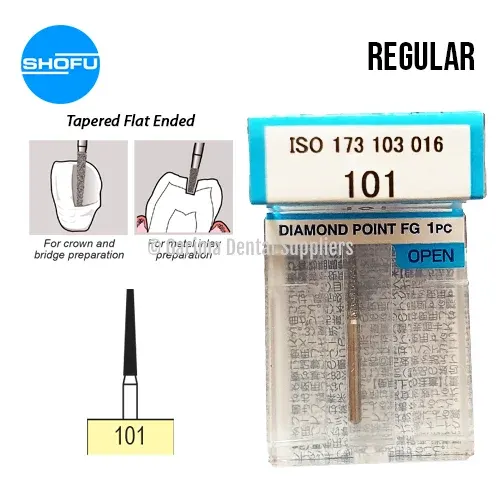 Shofu Diamond Burs FG – Tapered Flat Ended – Normal, 101