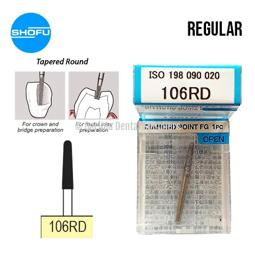 Shofu Diamond Bur FG – Tapered Round – Normal Shank, 106RD