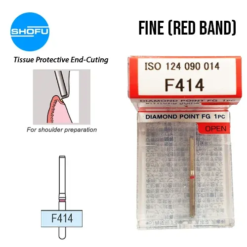Shofu Diamond Burs FG – Tissue Protective End Cutting – Fine, F414