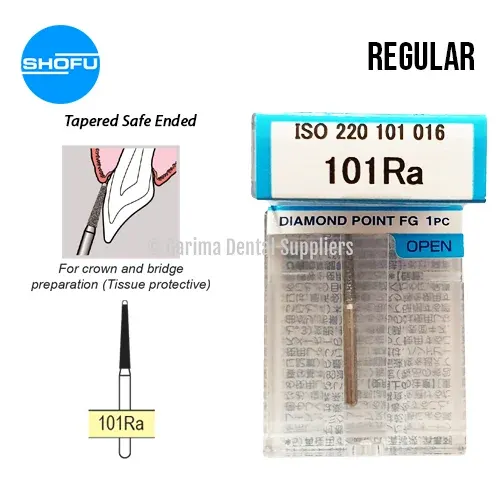 Shofu Diamond Burs FG – Tapered Safe Ended – Normal, 101Ra