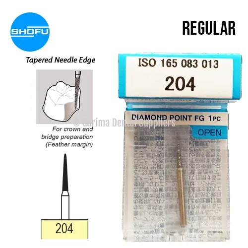 Shofu Diamond Burs FG – Tapered Needle Edge – Normal, 204