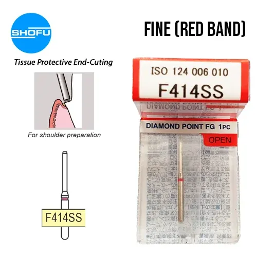 Shofu Diamond Burs FG – Tissue Protective End Cutting – Fine, F414SS