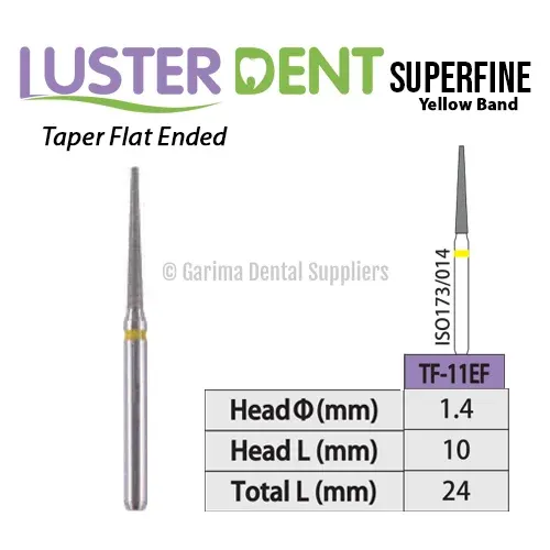 Lusterdent Diamond Bur FG – Tapered Flat Ended – SuperFine #TF-11EF