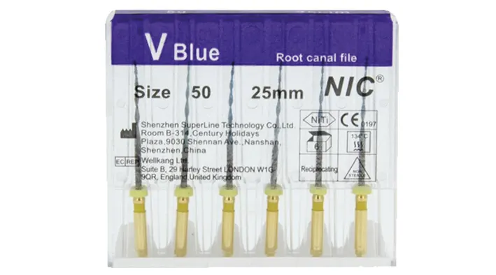 Instruments canalaires mécanisés V Blue ( la plaquette de 6 limes ) : NIC