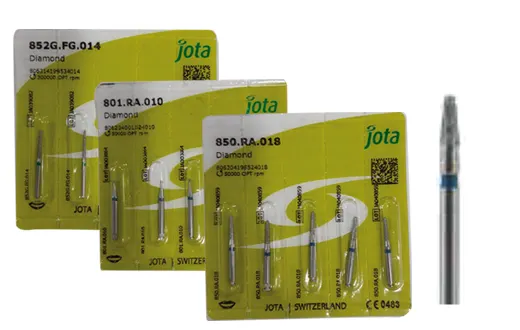 Fraises diamantées forme cylindro-conique bout rond courte gamme : JOTA