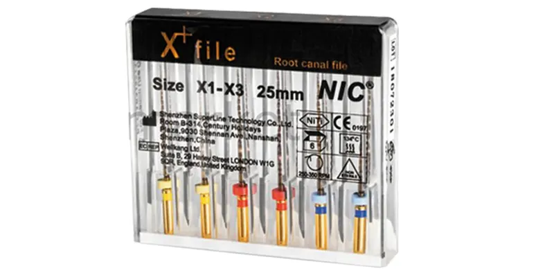 Instrument Canalaire Mécanisé X+file ( La plaquette de 6 limes ) : NIC