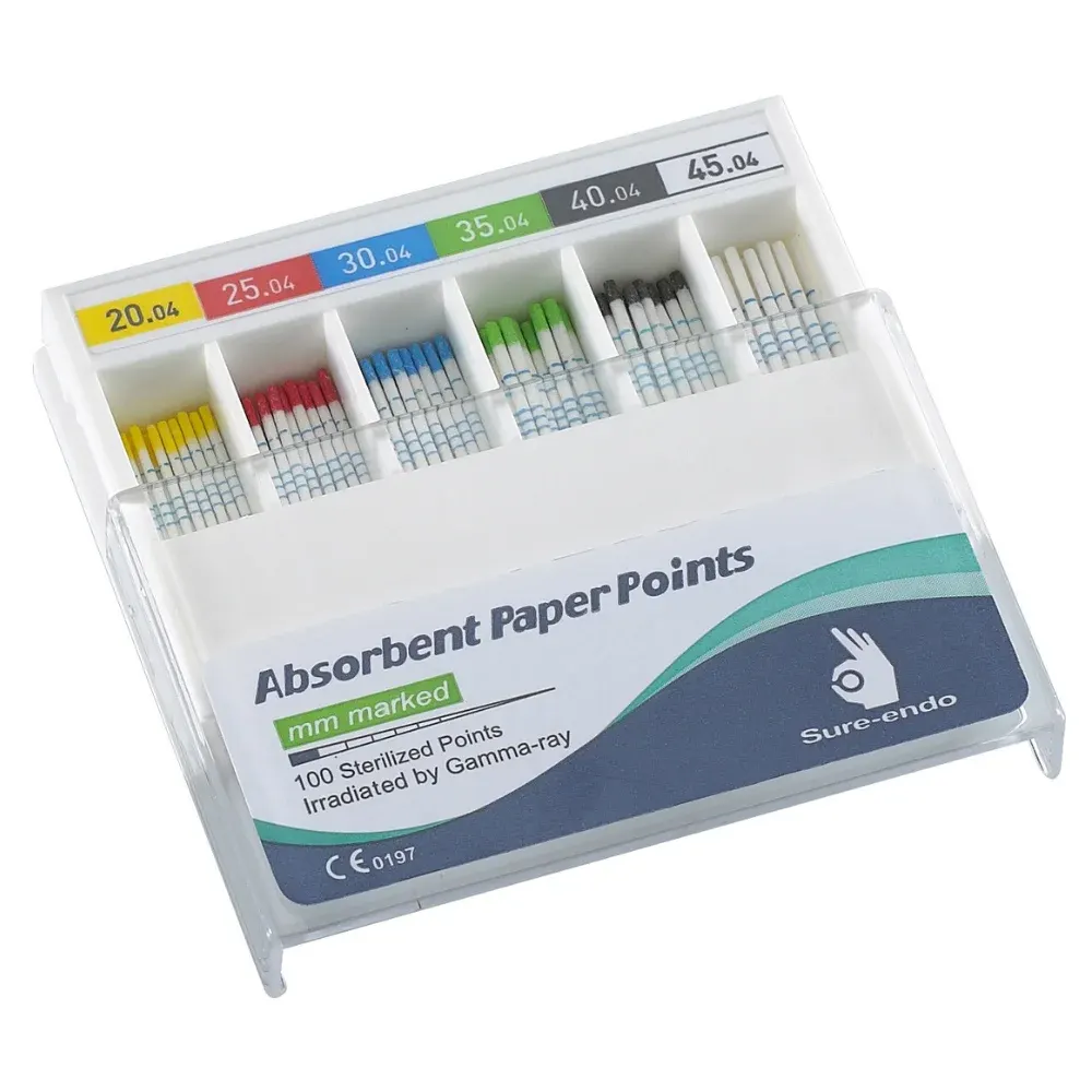 Paper Points 4% Taper (ISO) – Color Coded – Slide Box