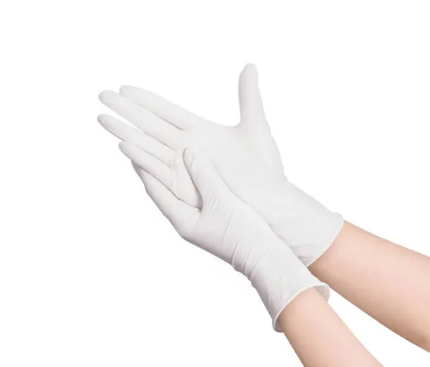 Gants latex legerement poudré