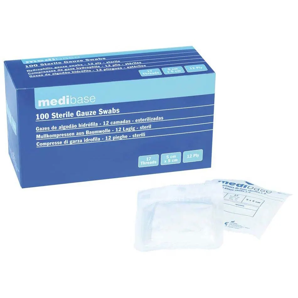 100 Sterile gauze swabs (50 x 2), medibase