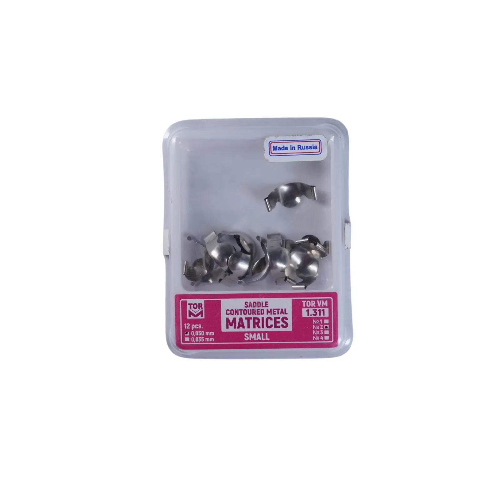 Saddle Contoured Metal Matrices small 1.311 12 pcs №2 (0.050mm) -TOR V M-Russia