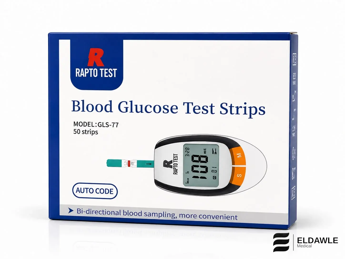 شرائط قياس السكر رابتو تيست RAPTO TEST Blood Glucose Test Strips (50 شريط اختبار)
