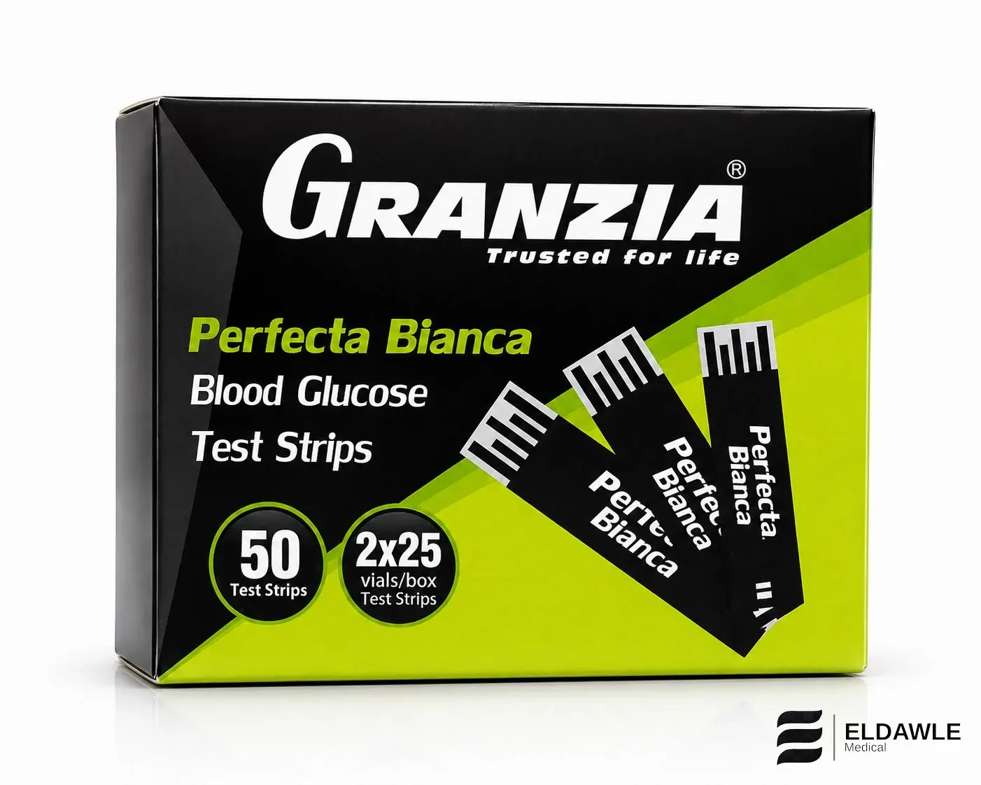 شرائط قياس السكر جرانزيا بيرفيكتا بيانكا - Granzia Perfecta Bianca (50 شريط اختبار).