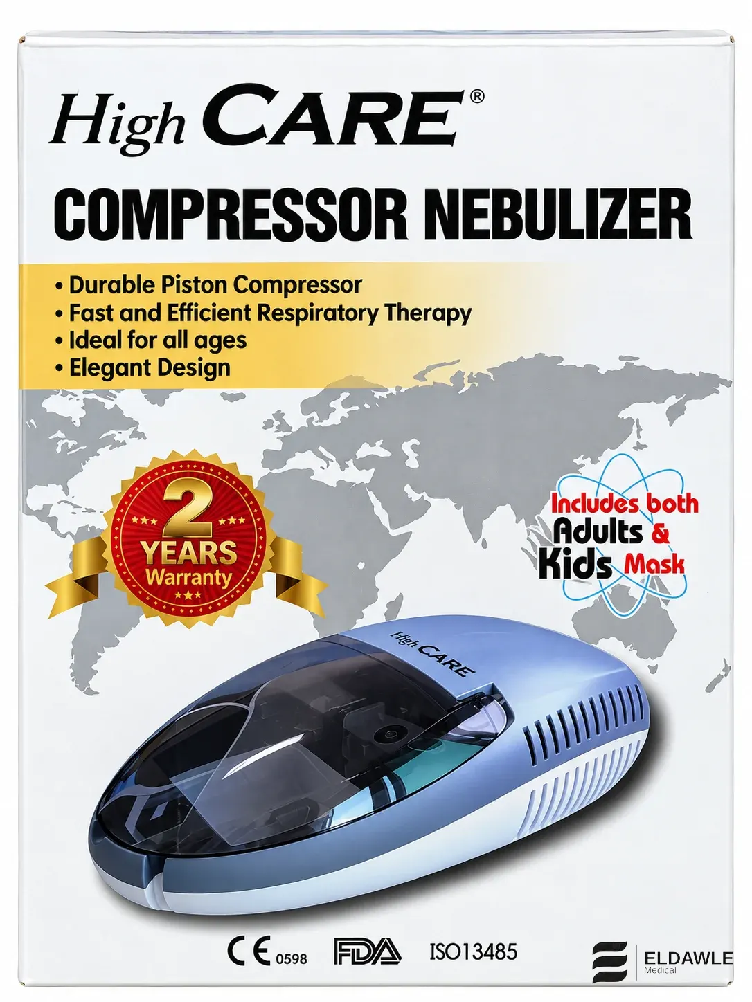 جهاز نيبولايزر هاي كير بالكمبروسر – High CARE Compressor Nebulizer