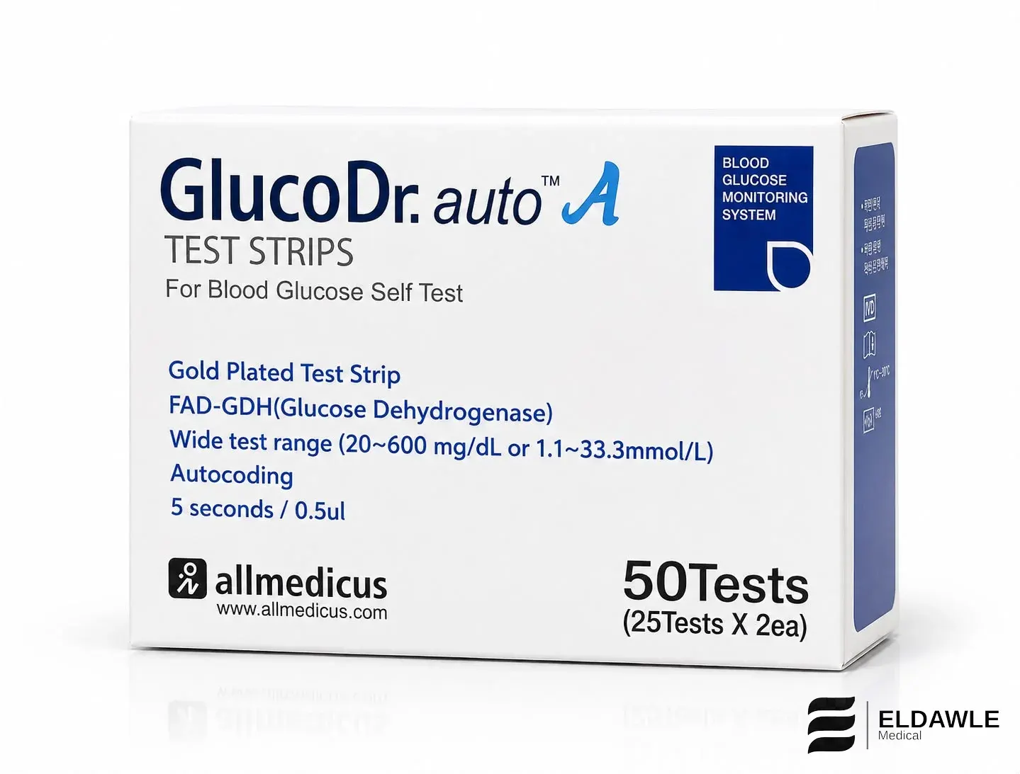 جلوكو دكتور أوتو A - GlucoDr Auto A Blood Glucose Test Strips (50 شريط اختبار