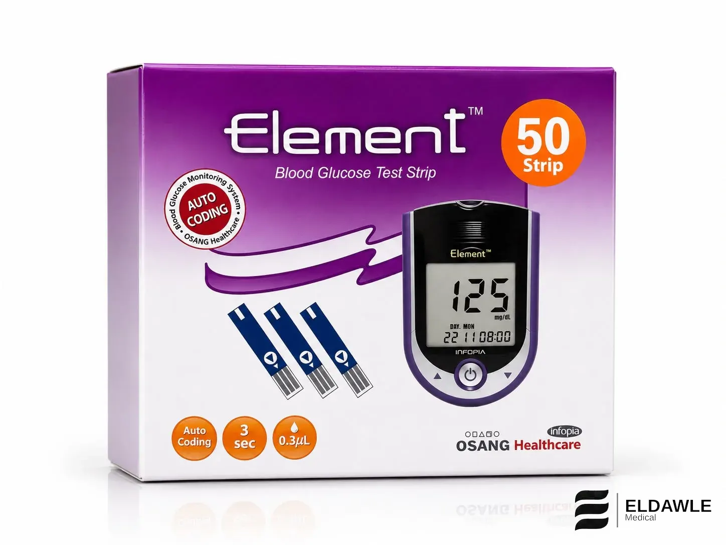 شرائط اختبار السكر إليمنت Element (50 شريط اختبار)