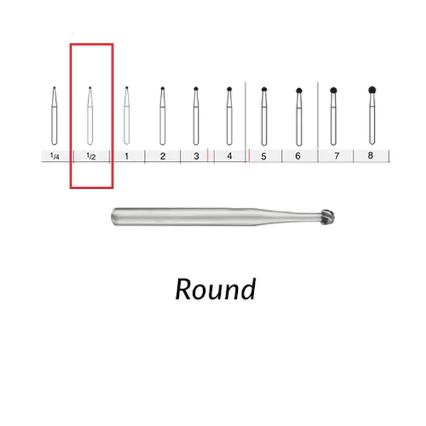 FG CARBIDE BUR ISO:001/006-( pack of 5 ) - FG 1/2