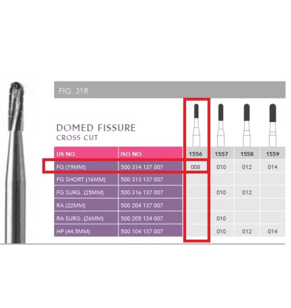 FG CARBIDE BUR SWORD ISO:137/007- (pack of 5 ) - FG-1556