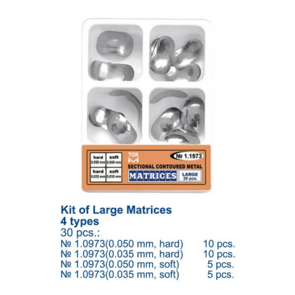 Layan Metal Matrices Sectional Contoured Matrices Large (Assorted Hardness) , PK/30- 1.1973